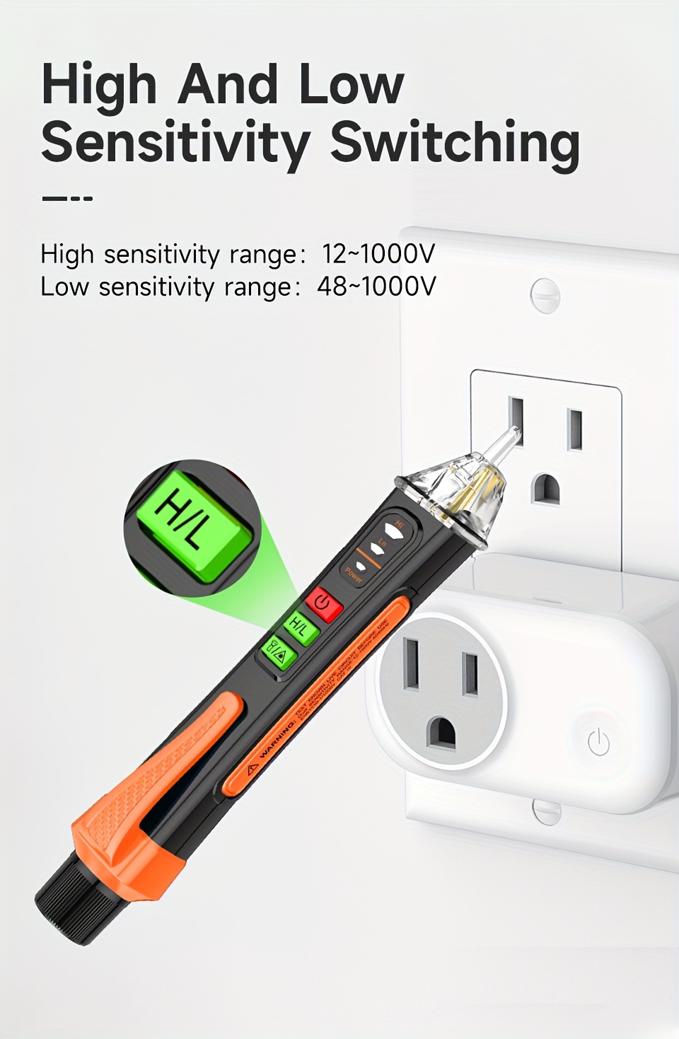 AICEVOOS Non-Contact Voltage Tester Pen - AC 12-1000V Breakpoint Finder with Live/Neutral Indicators, Laser Pointer & Analog Display, Compact Portable Electric Sensor for Electricians & DIY Safety, Electrical Diagnostics | Ergonomic Grip | Durable Plastic Body
