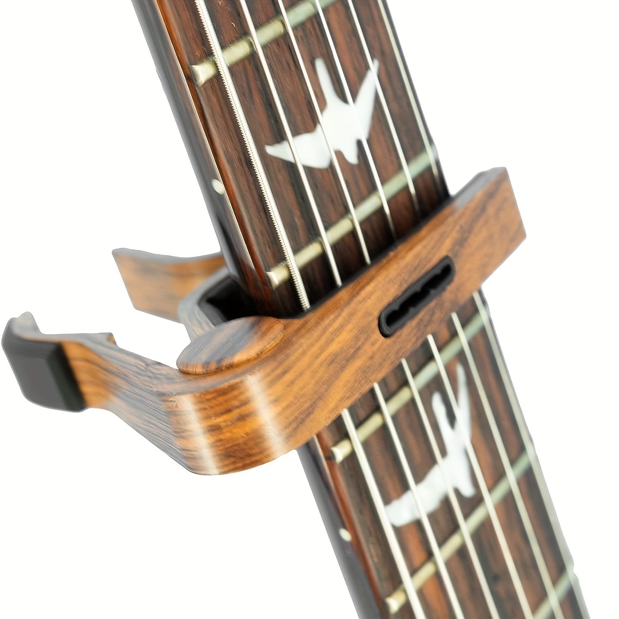 Rosewood Guitar Capo with Pick Holder - Perfect for Acoustic & Electric Guitars, Ukuleles, Basses, Banjos | Includes Picks, Guitar Picks