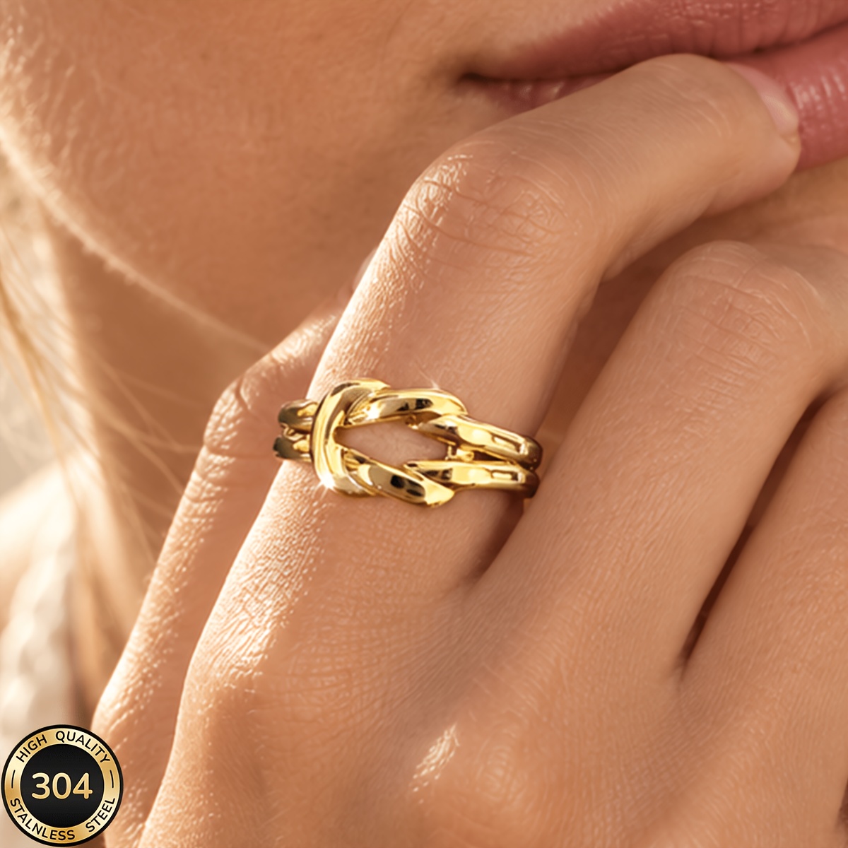 Women's 18K Golden Plated Open Ring, Daily Wear