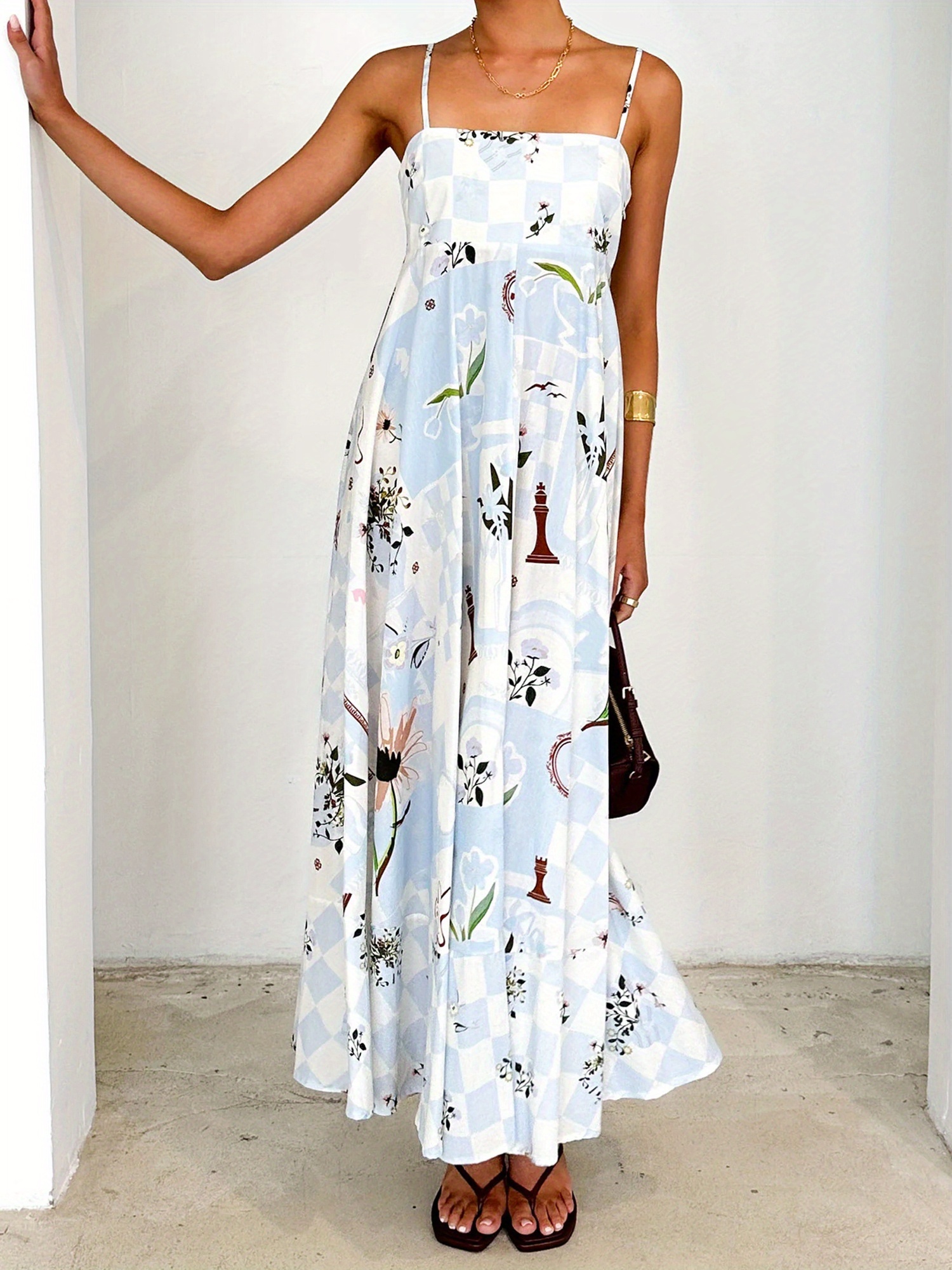 long tan dress European Summer Maxi Slit Dress-Tan