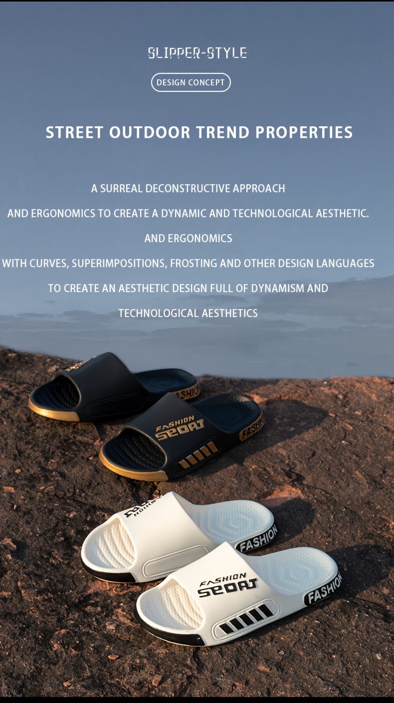 A Pair of Unisex Fashion Sports Slippers - EVA Material, Lightweight, Non-Slip, Shock Absorbing, Durable Sandals for Indoor & Outdoor Wear, Ideal for Hiking And Casual Ussuitable for Men & Women