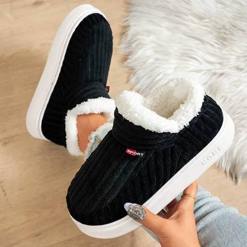 item picture thermal winter boots with thick sole upper soft sole suitable for indoor outdoor use warm hairy slippers for home tpr sole for cozy short booties women shoes