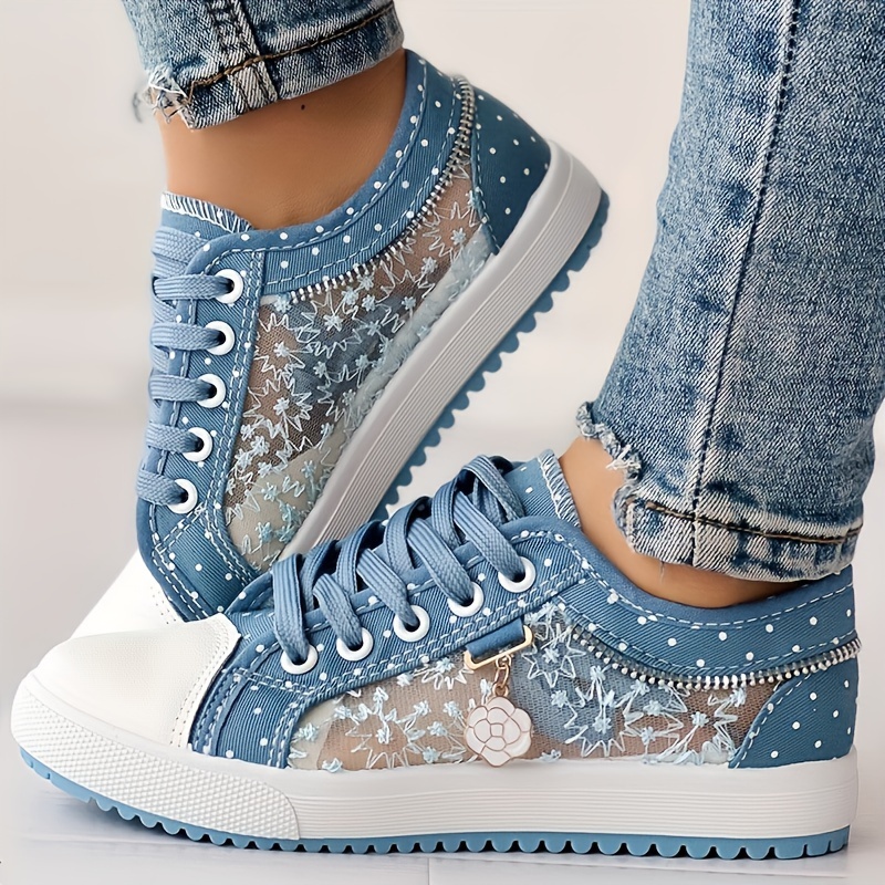 Image of Mesh Women's Summer Student Skate Shoes, Korean Style Hollow-out Shoes, Women's Casual Flat Shoes, Women Shoes, Sneakers Elegant Women Shoes Shoes