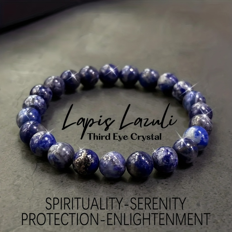 TEMU Genuine Bracelet - Handcrafted Chakra, Quality 8mm, Bohemian Retro Spiritual Gift Suitable For Meditation, Unisex December Birthstone Present