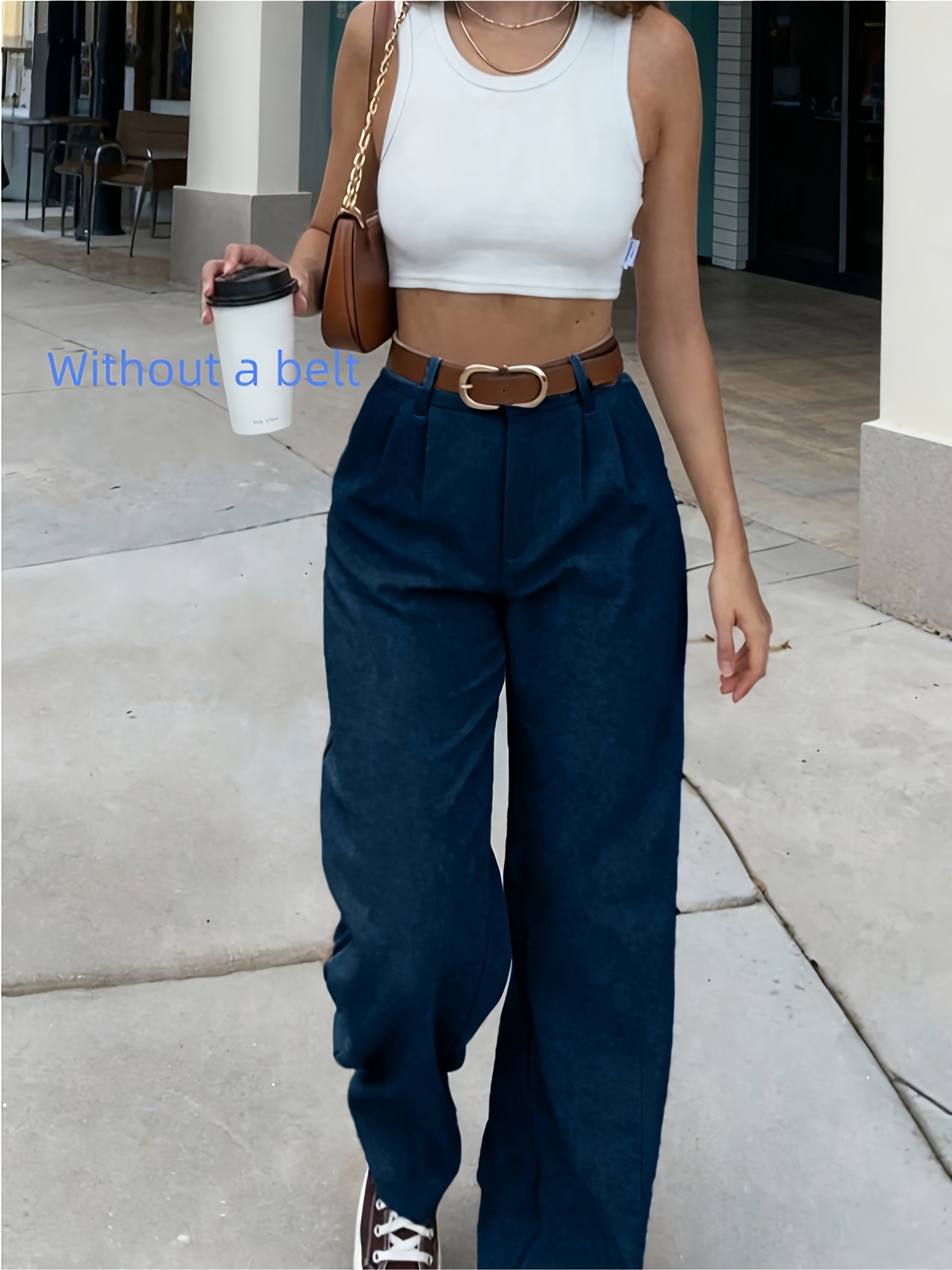 retro high waisted suit pants for women loose   and draped without belt ll168 for spring and autumn