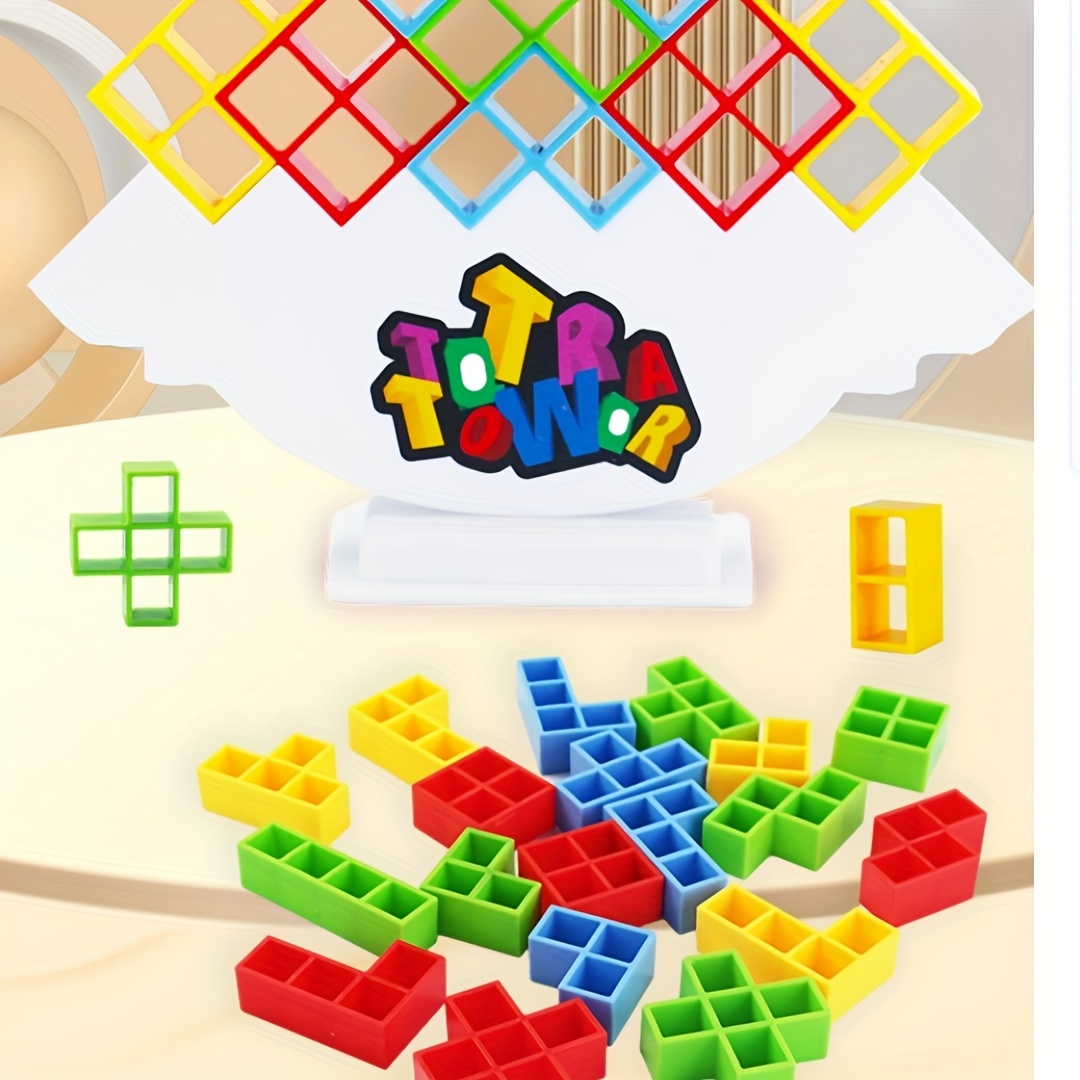 Balance Tower Building Set Colorful Family Party Game