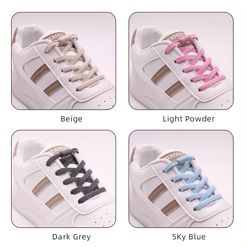 1 Pair Vibrant Elastic No-Tie Shoelaces for Sneakers - Quick & Easy Slip-On Design, Durable Acetate Fiber, Assorted Colors