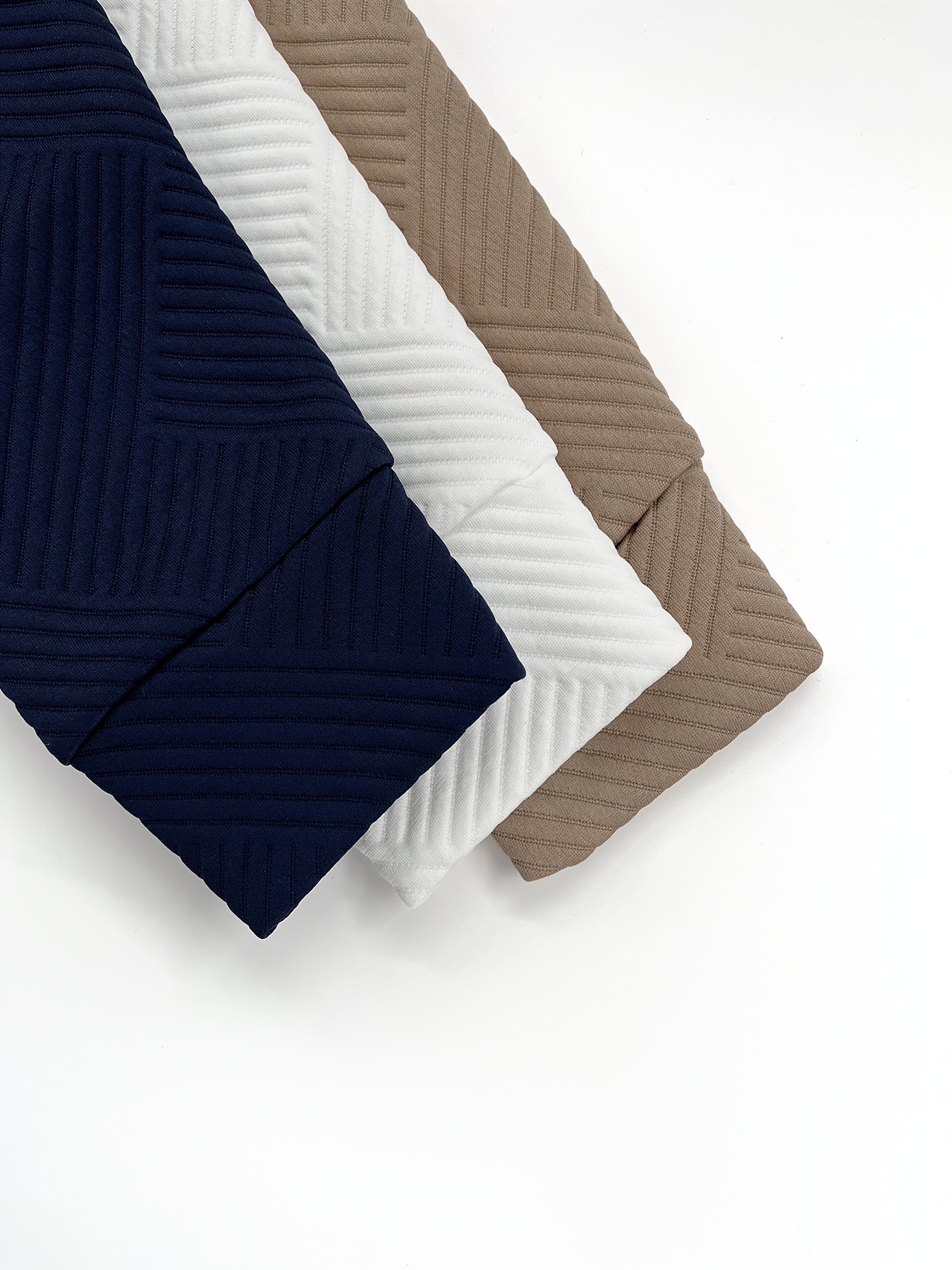 Men's 3pcs Hooded Sweatshirt Set - Textured Micro-Elastic Fabric, Casual Button & Drawstring Hoodies with Chest Pocket & Contrast Collar - Spring/Fall Outdoor Wear (Navy/Beige/White) - Versatile Layering for Daily & Vacation - Hand Washable, Comfortable Everyday Sweatsuit Set, Modern Streetwear, Breathable Fabric, Durable Construction, Elastic Cuffs, Style