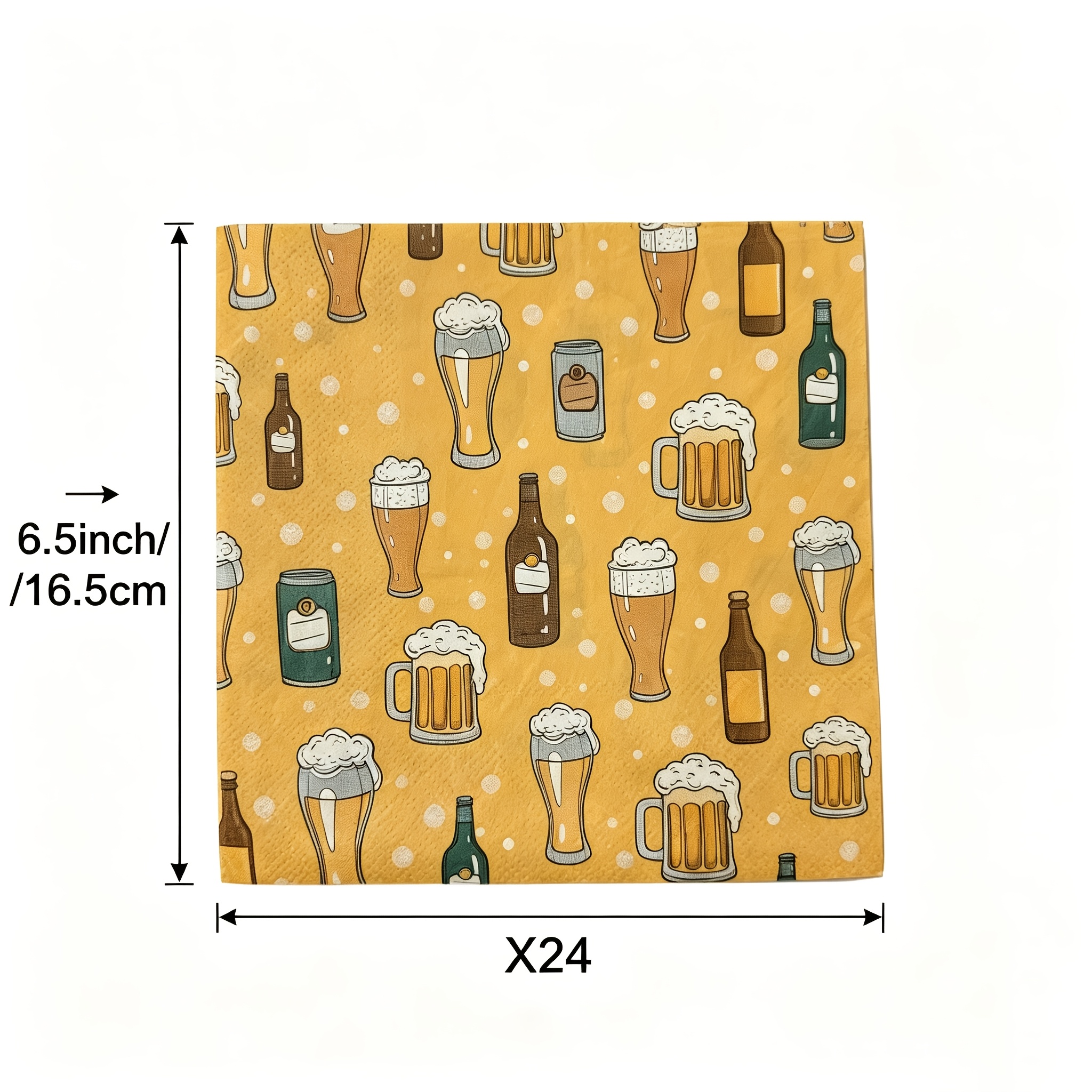 TEMU A Set Of 24pcs, 30-year-old Beer-themed Party Disposable Non-laminated Paper Napkins For Halloweenãchristmas
