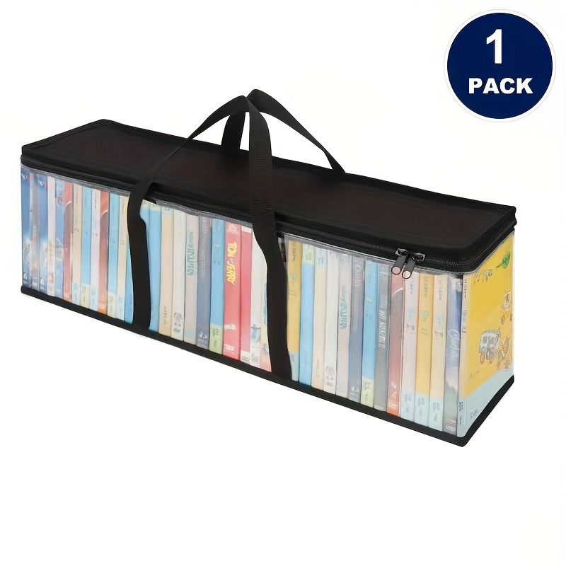 TEMU Clear Pvc Zippered Media Storage Case - & Protective For Cds, Blu-ray Discs, Movies, , Video Games, Books, Music - Dust & Moisture Resistant