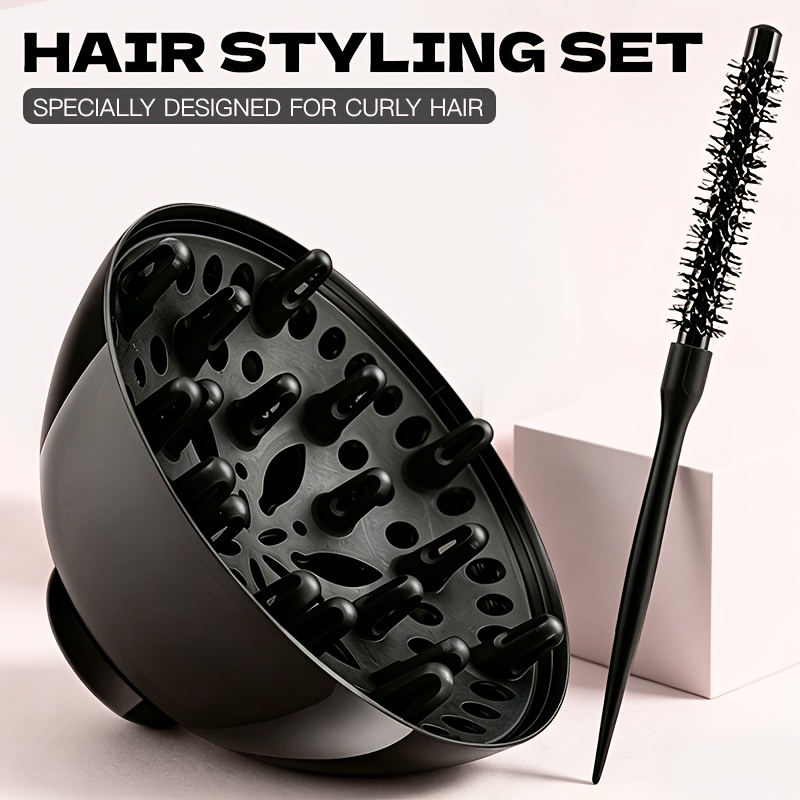 TEMU 2pcs Set Of Special Home Non-salon Curling Brushes With 11-tooth Teeth - Curling Diffuser , Suitable For Curly Women, And Shaped Tool