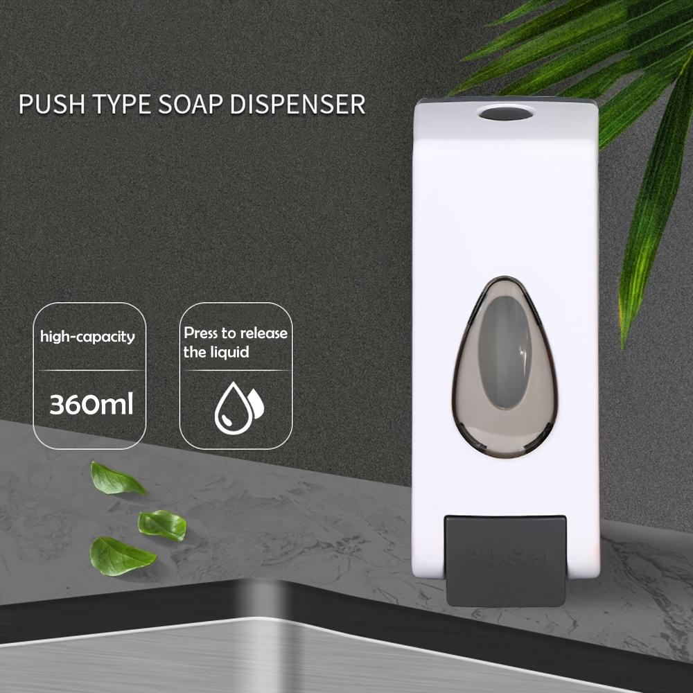 Drop- Soap Dispenser - 360ml: Hand Wall-mounted Dispenser Press Bottle Dish Soap Dispenser Box Refill Bottle Soap Dispenser Wall-mounted No-drill