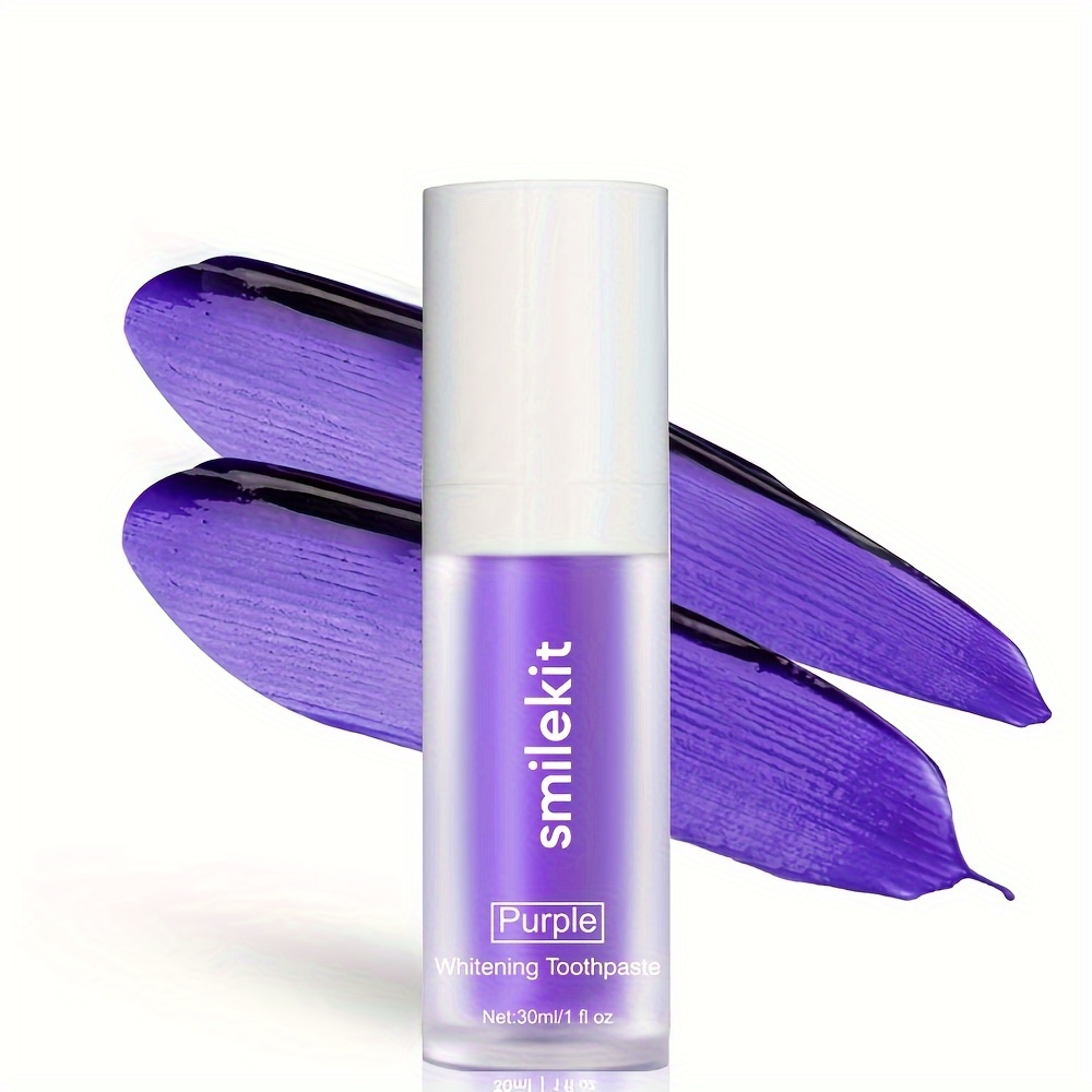 Exclusive Design, Buy Three Get Three Free, Deep Cleaning 30ml Mint Flavor Purple Toothpaste, Oral Care, Whitening Toothpaste, Teeth Whitening, Toothpaste + Toothbrush, Daily Use Whitening Toothpaste Toothbrush, 6-Pack Combo Deal, 3 Toothpaste + 3