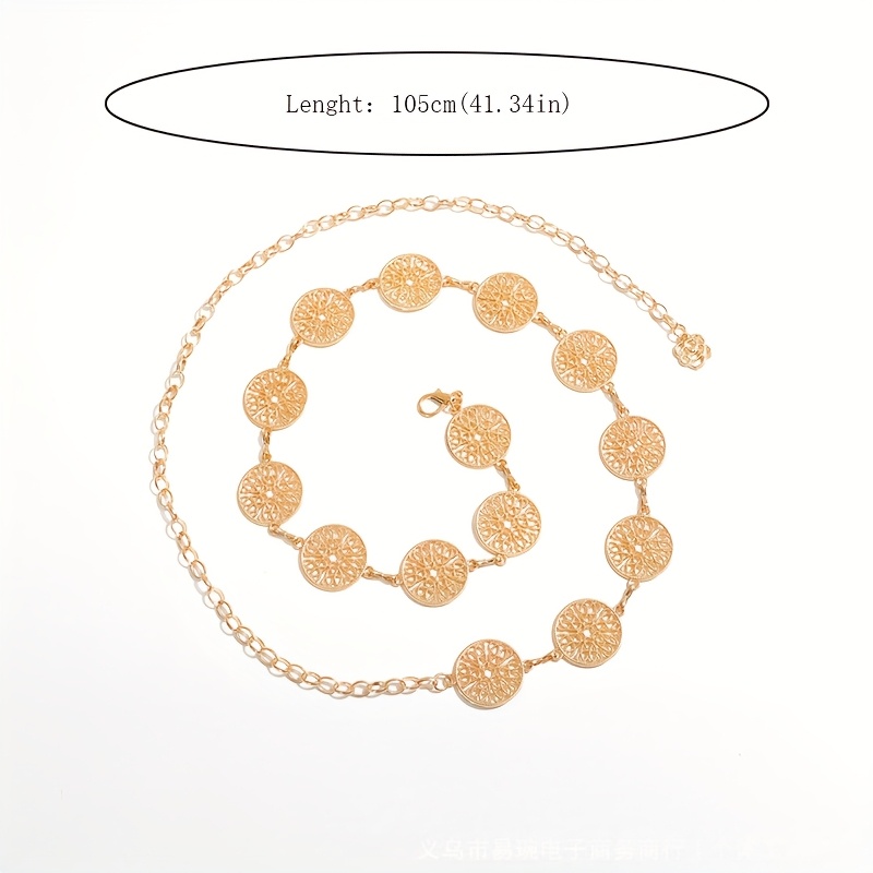 1pc metal hollow circle waist chain versatile womens belt - Temu