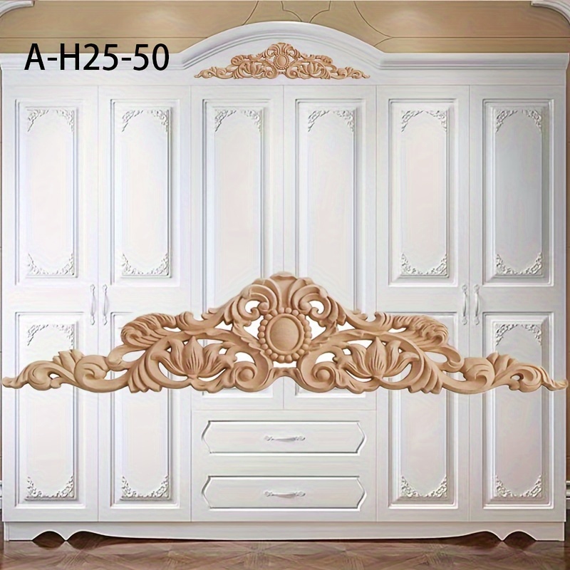 

1pc Wooden Inlay Decoration For Cabinets, Doors, Windows, And Furniture - Unfinished, Suitable For Diy Home Decor