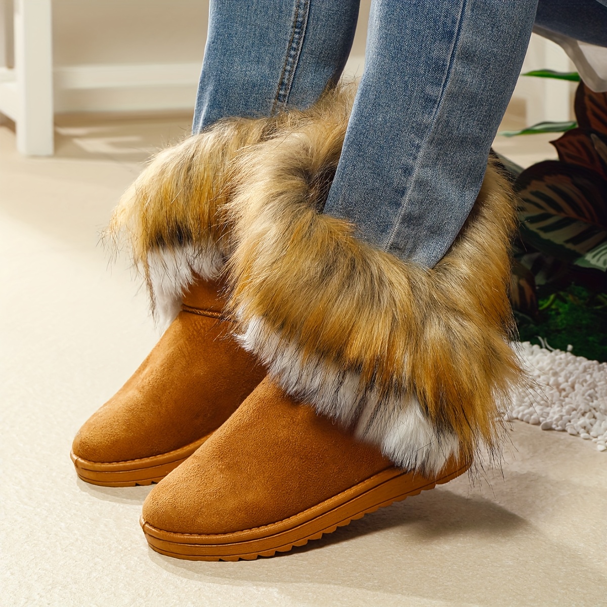 Winter Women's Long Faux Fur Boots