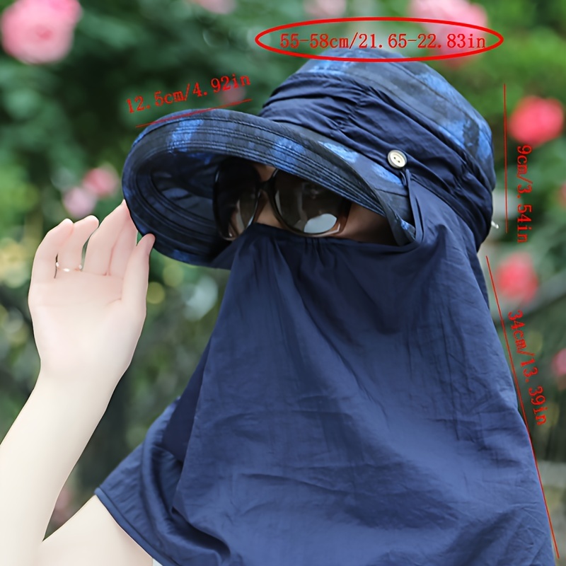 Summer Sun Hat Wide Brim Roll Sun Visors Neck Shield Cover - Temu