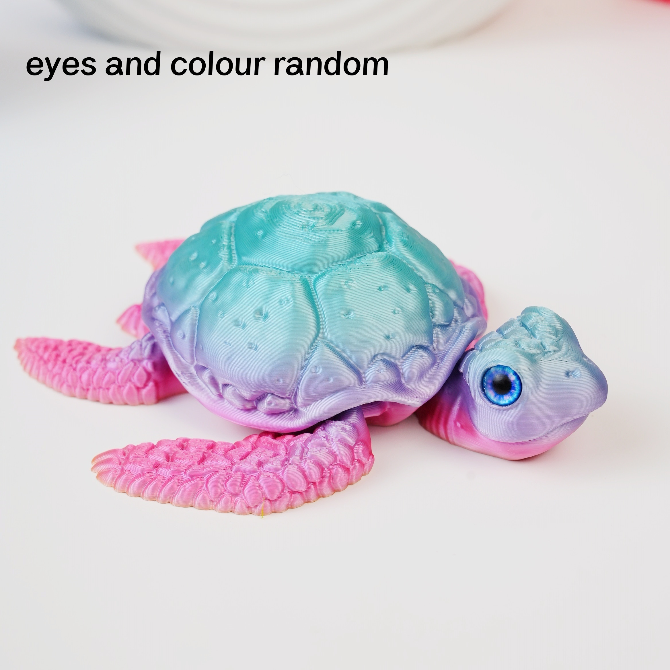 

3d Printed Turtle Figurine With Movable Limbs And Cute Eyes - Halloween & Christmas Decor, Home Accent