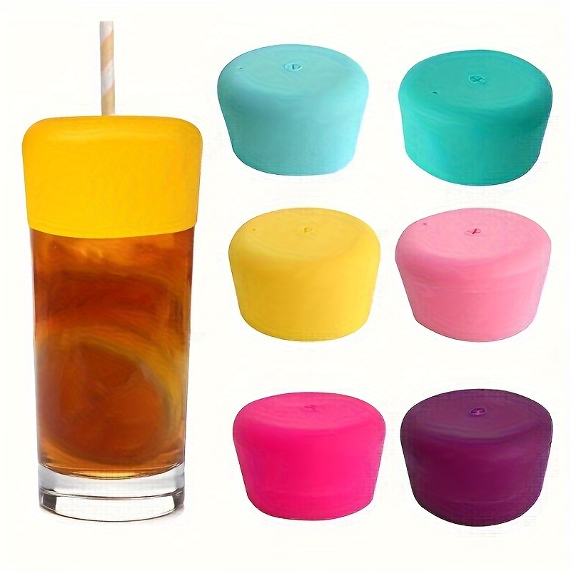 silicone drink lid with straw hole reusable cup cover protector drink pourer to prevent bugs safety accessories for parties bars     christmas halloween father   s day graduation adult gift