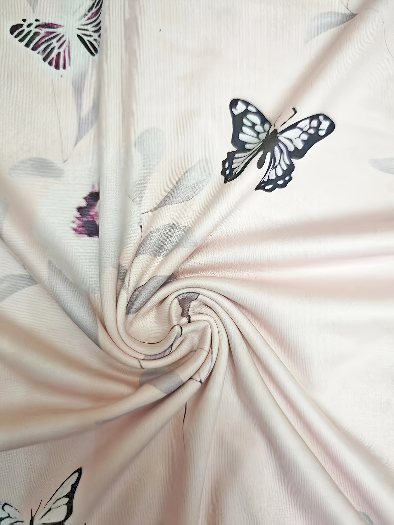 Camisón de Verano para Mujer con Tirantes Finos, Cuello Redondo con Dobladillo Enrollado y Estampado de Mariposas Florales - Imagen 7