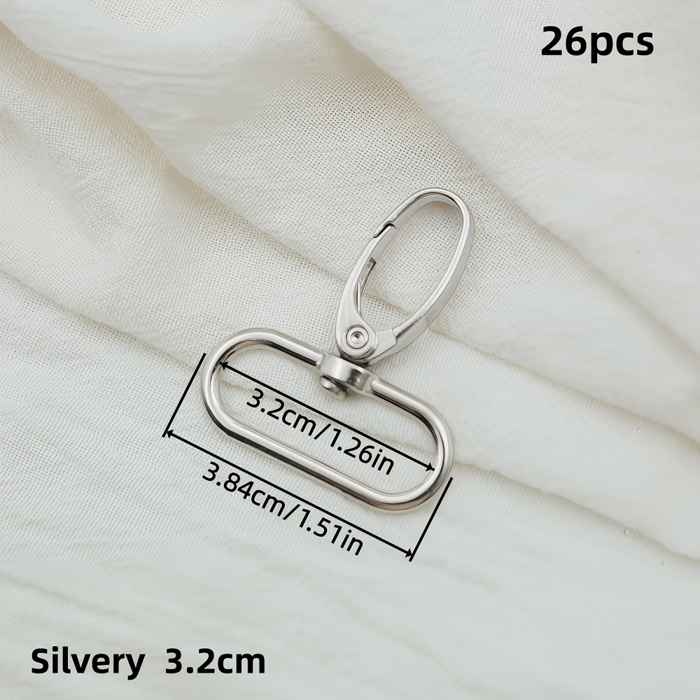 TEMU Lot de 26 mousquetons pivotants multi- en métal, accessoires de quincaillerie pour sangle de sac, solides et durables, adaptés pour la