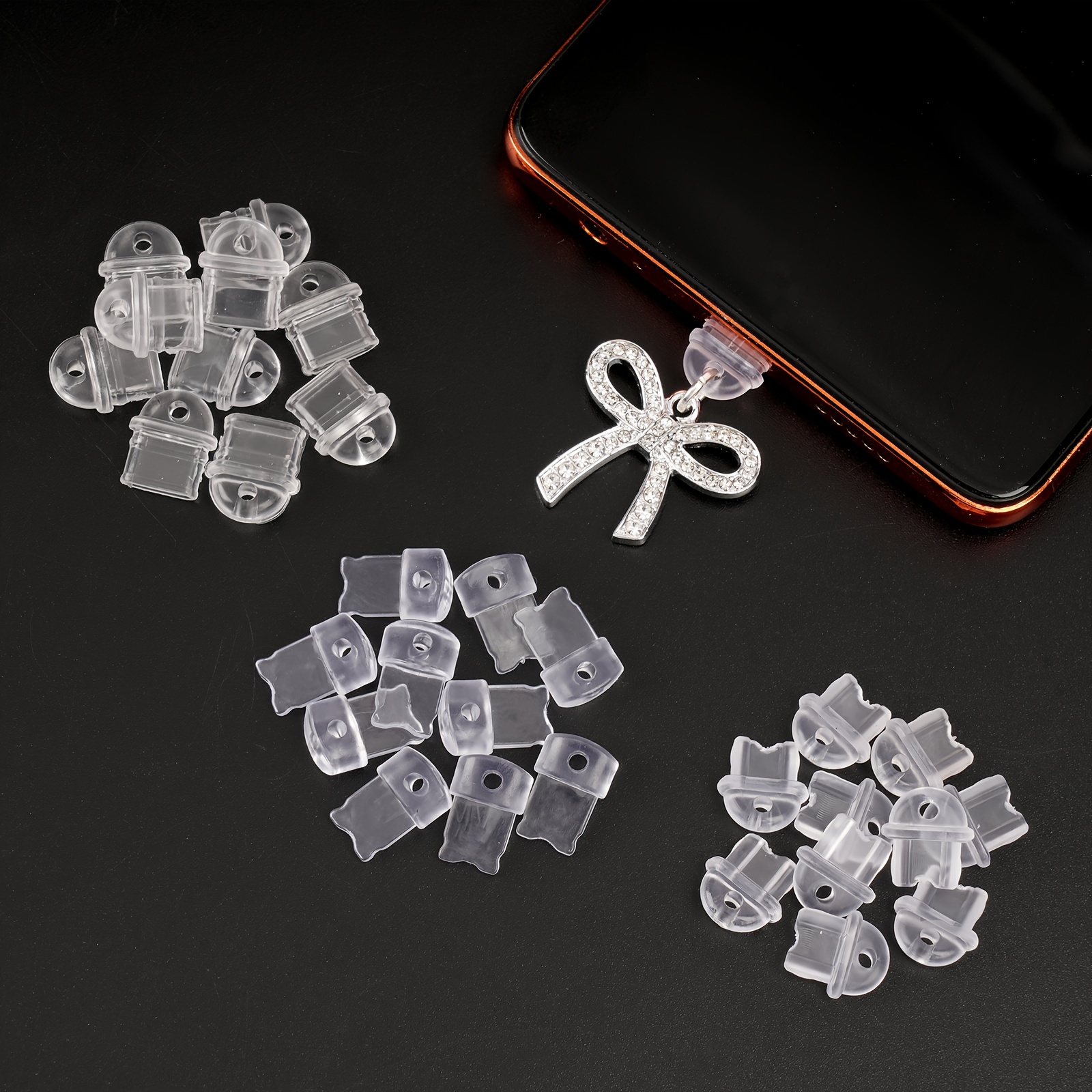 

10pcs Clear Phone , Phone Charging Diy Decoration - For Apple, For , -c Cap Phone Accessories