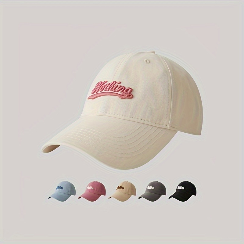 

Unisex Baseball Cap With 3d Letter Embroidery, Simple Versatile Face-slimming Peaked Hat, Soft Top Dad Hat