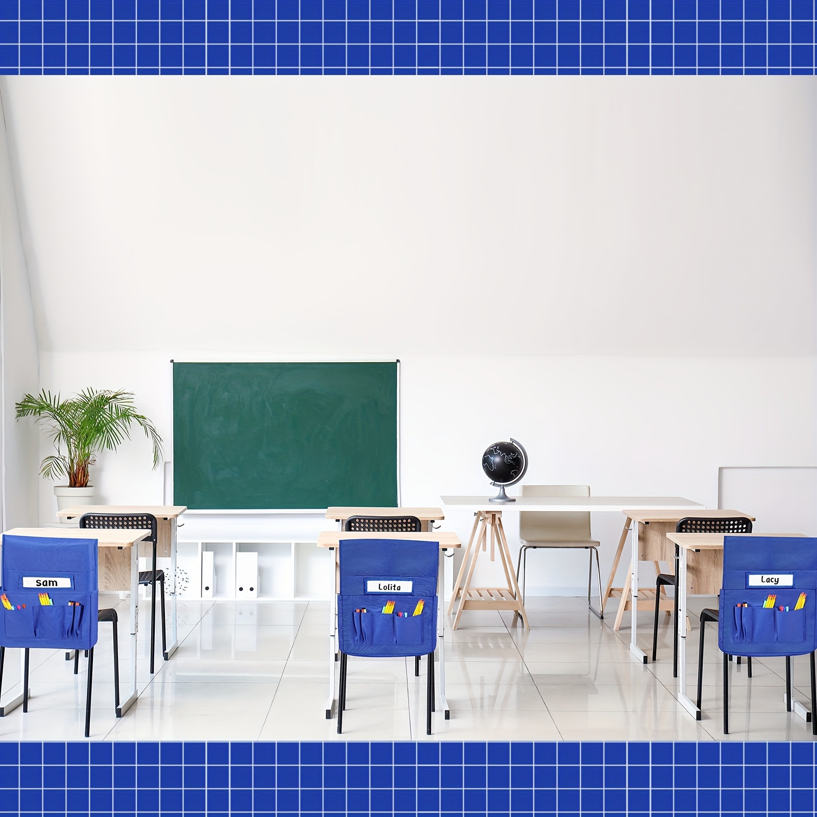 24 Pcs Chair Pockets For Classroom, Chair Pocket Chart, Chart Back