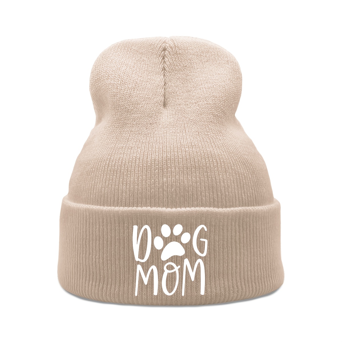 Dog Mom Colorful Knitted Hat Suitable For Daily Wear Street Style - Ear Protection & Simple, Bonnet Cap Beanie Knitted Hat Soft Warm Hip Hop Simple Stylish Stretchable Headwear