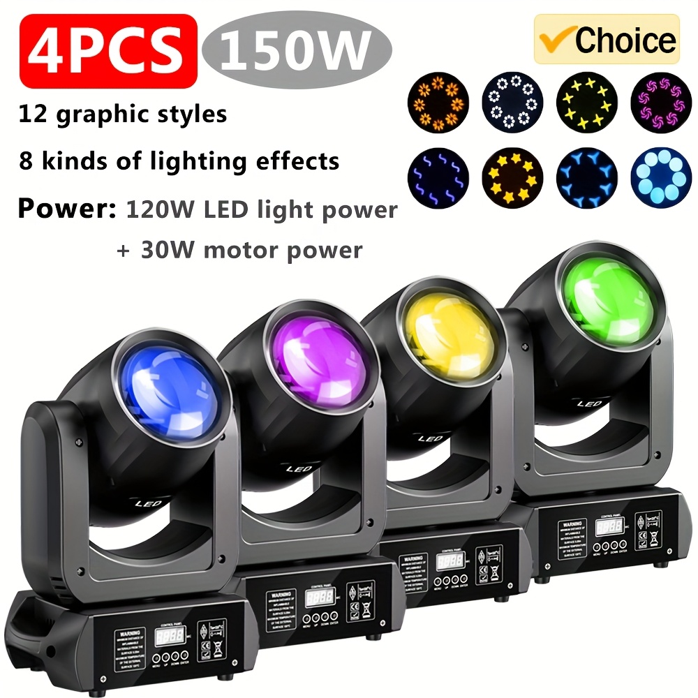 2 4pcs 150w rgbw 8 8 gobo stage light dj disco light 12ch professional moving   wedding   ambient light