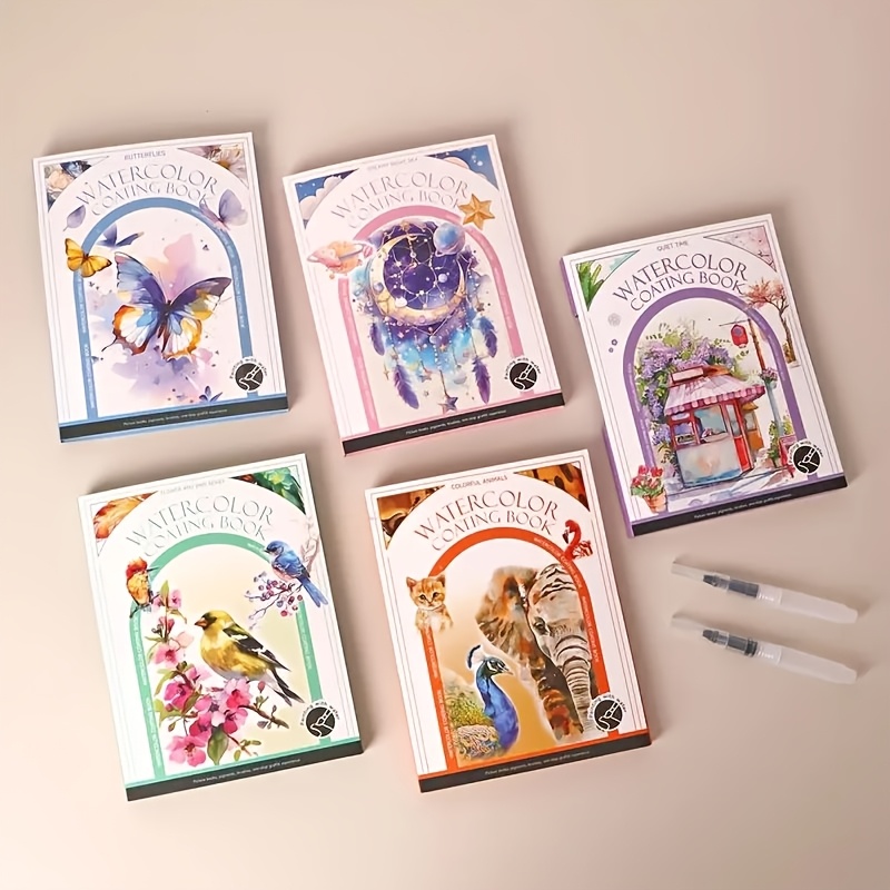 WTYONZEL Travel Pocket Watercolor Set, Artist Outdoor Sketch Kits With 24 Well Palette,3 Foldable Palettes,clip-on Washing Bucket,Silicone Bag,Ideal