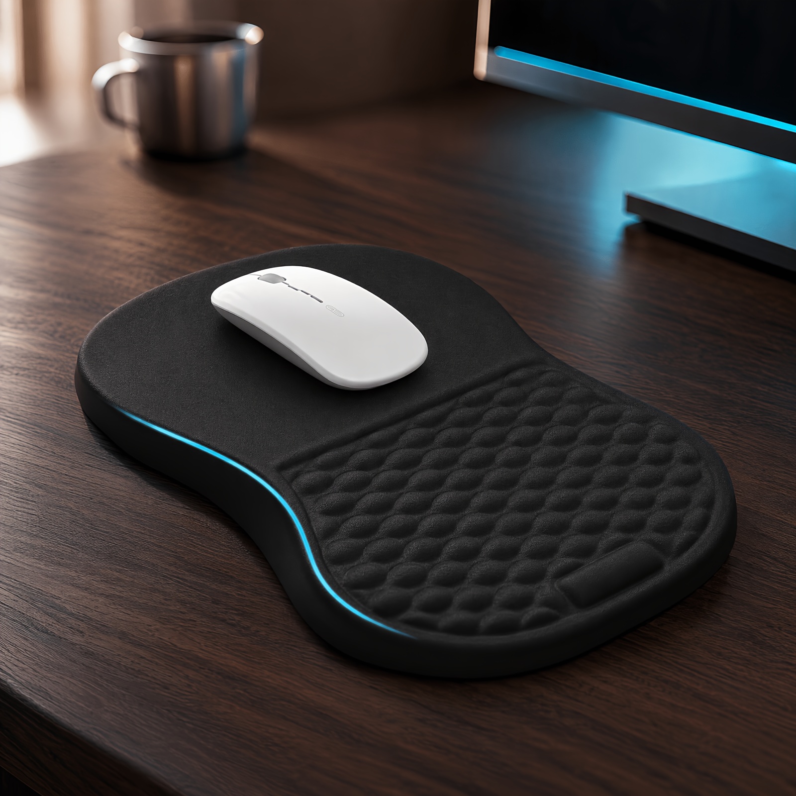 Honeycomb Pressure Relief Wrist Rest Mouse Pad, Office Silicone Wrist Support Mouse Pad, Office Game Non-slip Mouse Pad