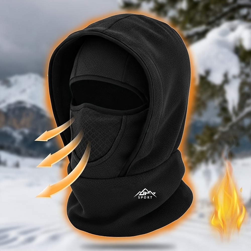 TEMU 2026 New Winter Fleece Warm Balaclava Headwear Men Women Outdoor Windproof Face Mask Outdoor Skiing Breathable Face And Neck Protection -one