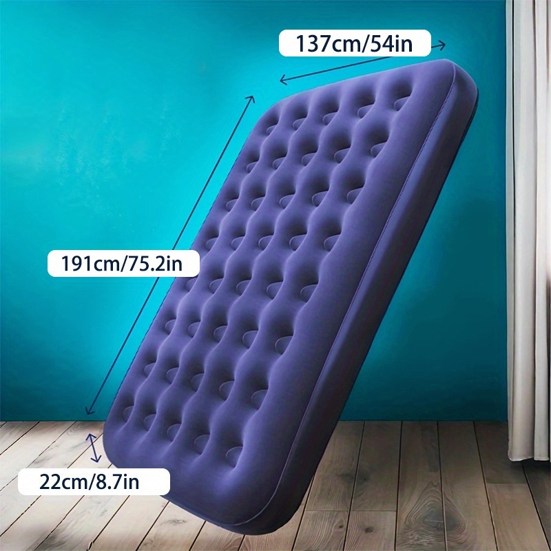 TEMU Extra Large Size Air Mattress With Comfortable Flocked Top, Heavy-duty Inflatable Blow Up Mattress For Indoor & Outdoor, Portable Air Bed For