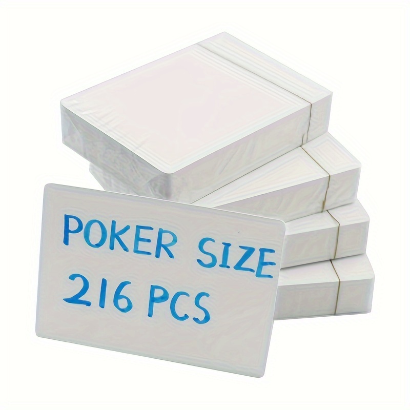 

216pcs Customizable Blank Playing - 2.5"×3.5" Size, For Diy & Educational