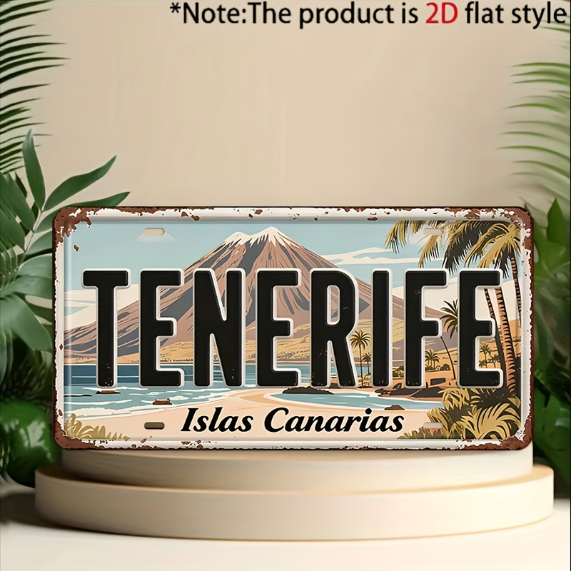 TEMU Placa de madera 2D, 2D, vintage de , Canarias | de pared de madera decorativo, decoración de pared de estilo , ideal para entusiastas y