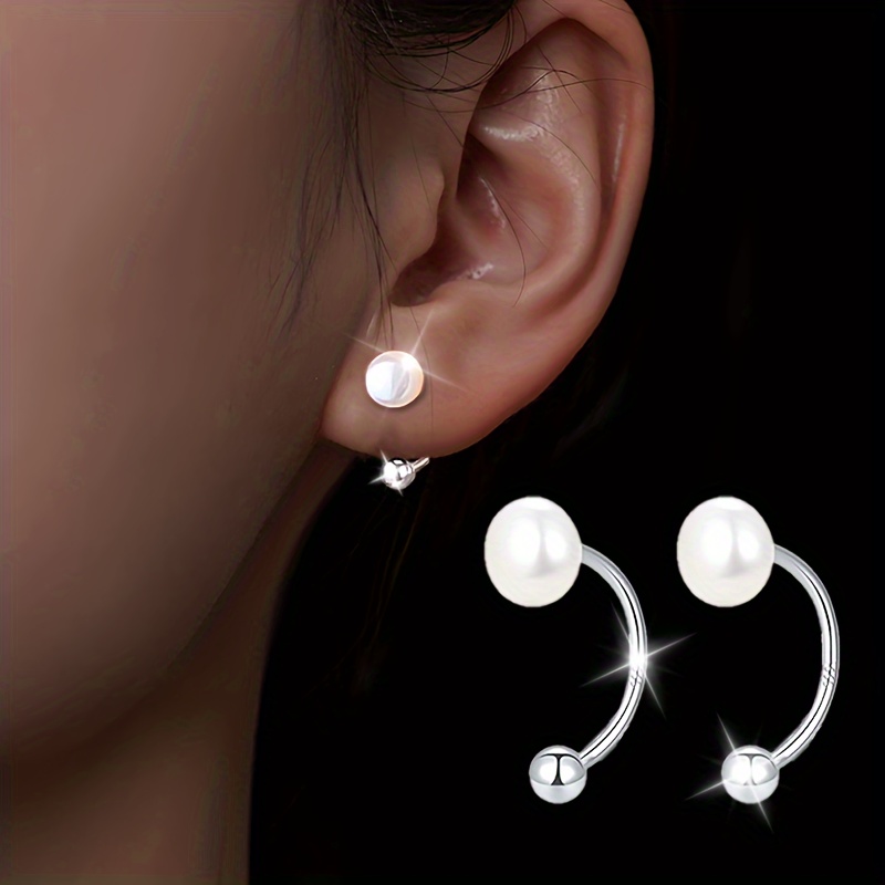 A Pair Of Earrings, S925 Sterling Silver, Screw Earrings, Easy, Exquisite, Temperament, High-end Gift For, Individual, Fashionable And Versatile, Suitable For Daily Wear/gift /vacation, [silver 1.4g]
