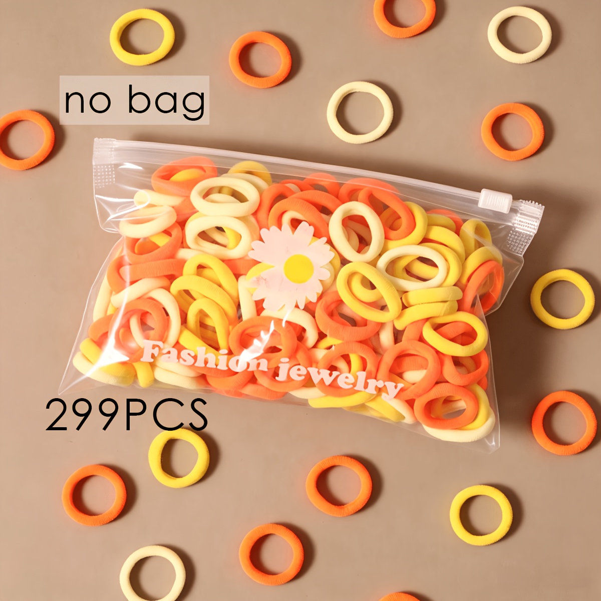 TEMU Set de 299 coleteros sin costuras en colores otoñales, coleteros de toalla naranja- elasticidad, coleteros fáciles que no dañan el cabello (sin