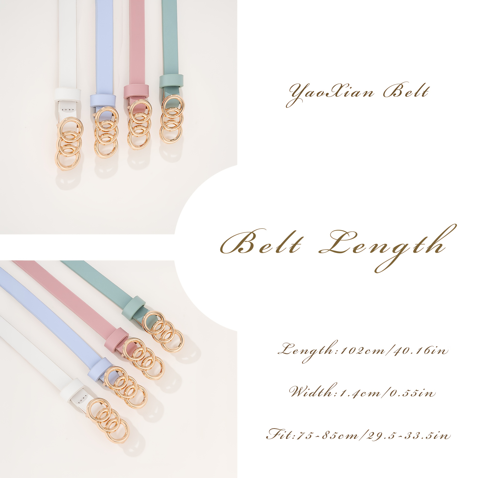 Image of 4pcs Handmade Luxury Fashionable Women's Belt Suitable For T-shirts/dresses/casual Wear