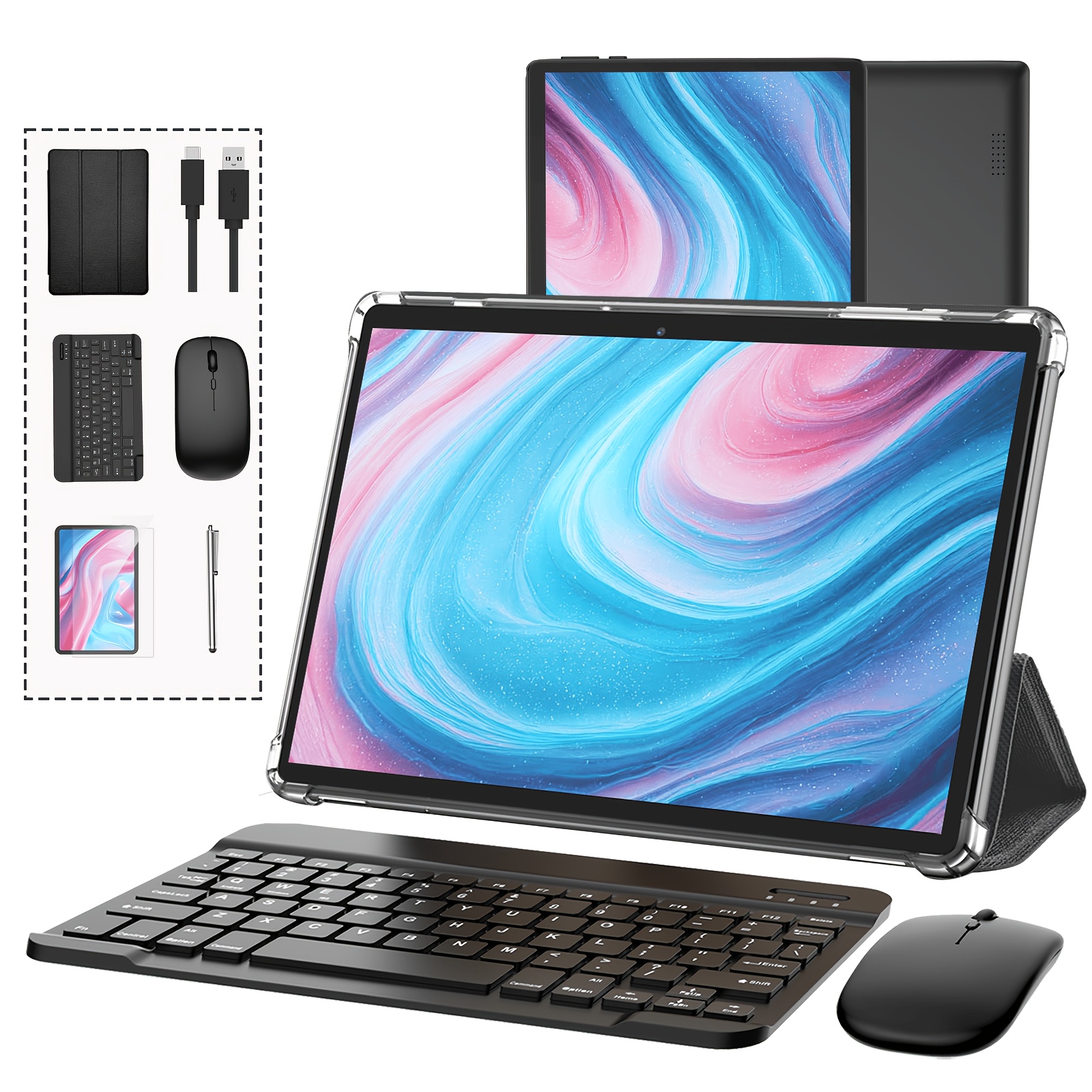 item picture tablet new   15 options for 12gb 4 8   64gb rom or 8gb 4 4   64gb rom 1tb expansion with keyboard protective case mouse stylus   6000 mah 10 1 inch tablet no adapter sd tablet for festivals and birthday gift 2026