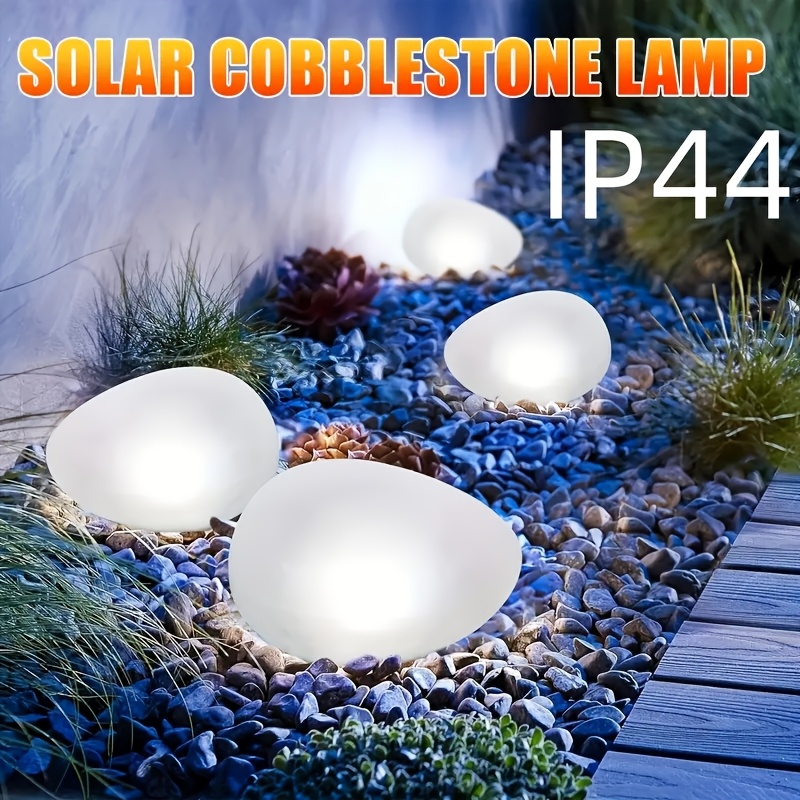 

Outdoor Solar Ground Lamp, Pebble Lamp, Garden Lawn Solar Stone Lamp, Solar Ground Plug-in Lamp, White Frosted Glass, Wireless Decorative Lamp