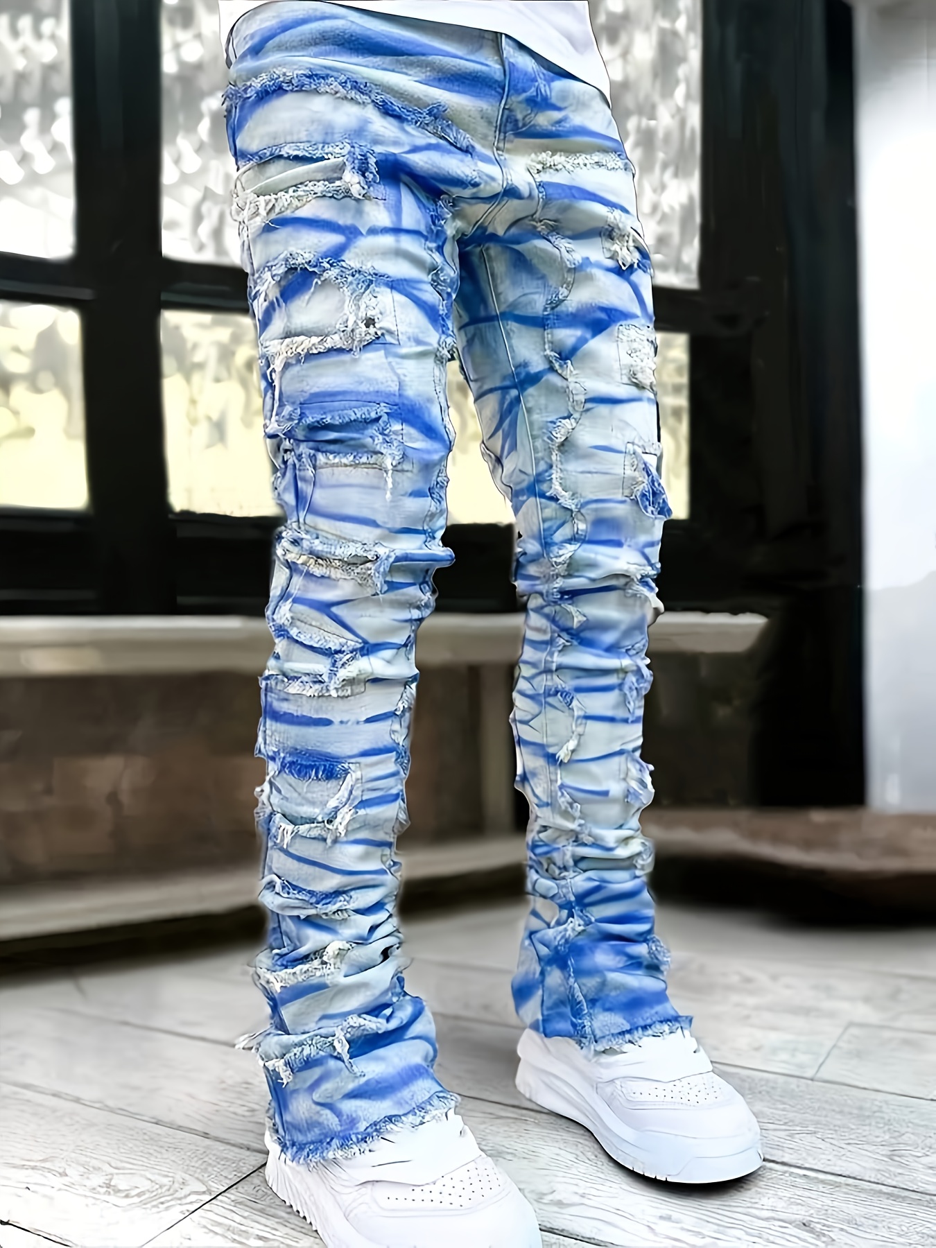 Boys' Ripped Denim Jeans – Stretch Comfort Fit, Ages 5-13, Black Washed Style
