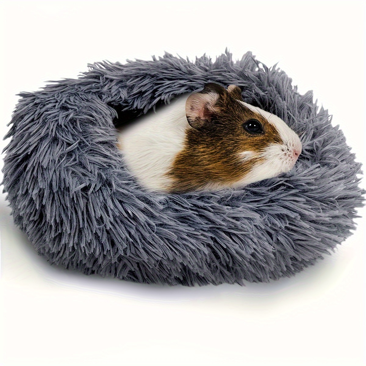 

1pc Dark Gray Plush Warm Small Pet Nest Suitable For Big Hamsters Winter Supplies