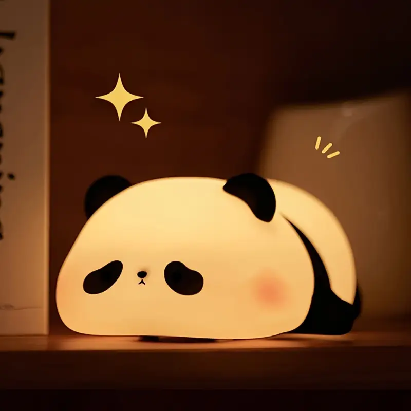 led cute lying bear night light adorable panda lamp desktop decoration     usb rechargeable   with a usb data cable perfect and fun for parties and easter gifts Product details 1