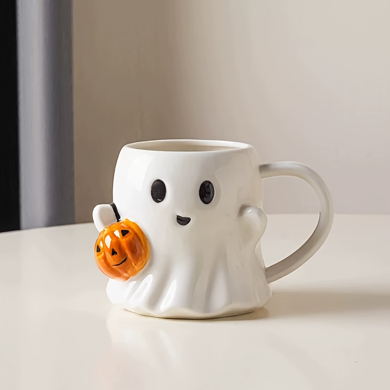 Image of 1 21oz Coffee Mug Featuring An Adorable Ceramic And Pumpkin Design, A Creative And Water Cup Perfect For Couples, Ideal As Gifts For Halloween, Thanksgiving, Christmas, Or New Year