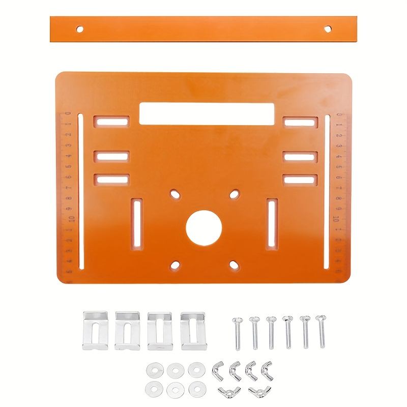 Universal Cutting Machine Base Plate Kit 28 X 20cm Woodworking Circular Saw Bottom Board 5mm Thickness -with Laser Scale And Adjustable Positioning Guide - Woodworking Aid Tool