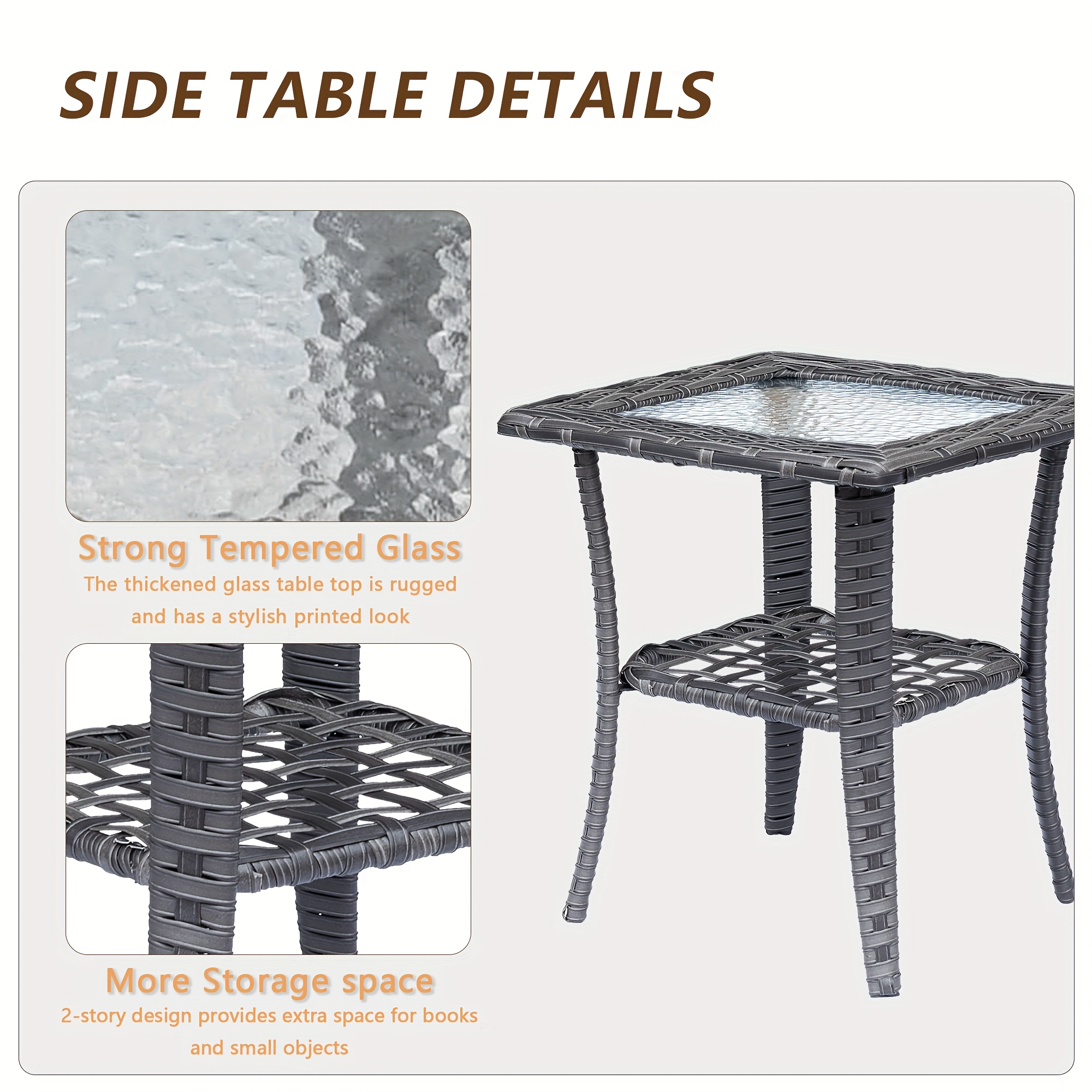 9pcs outdoor rattan furniture set made from all weather materials featuring 360 swivel rocking chairs a sofa ottomans and a tempered glass side table this high quality wicker is   Product details 9