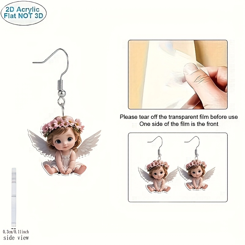 Cute Flower Fairy Design Double-Sided Acrylic Earrings