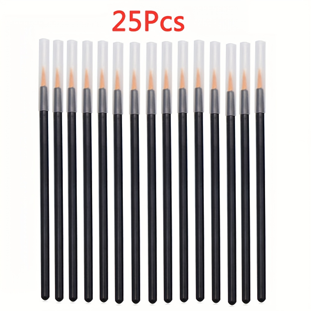 Image of 5/25pcs Reusable Gel Line Nail Art Brush Painting Pen Disposable Eyeliner Beauty Eyeliner Makeup Tool
