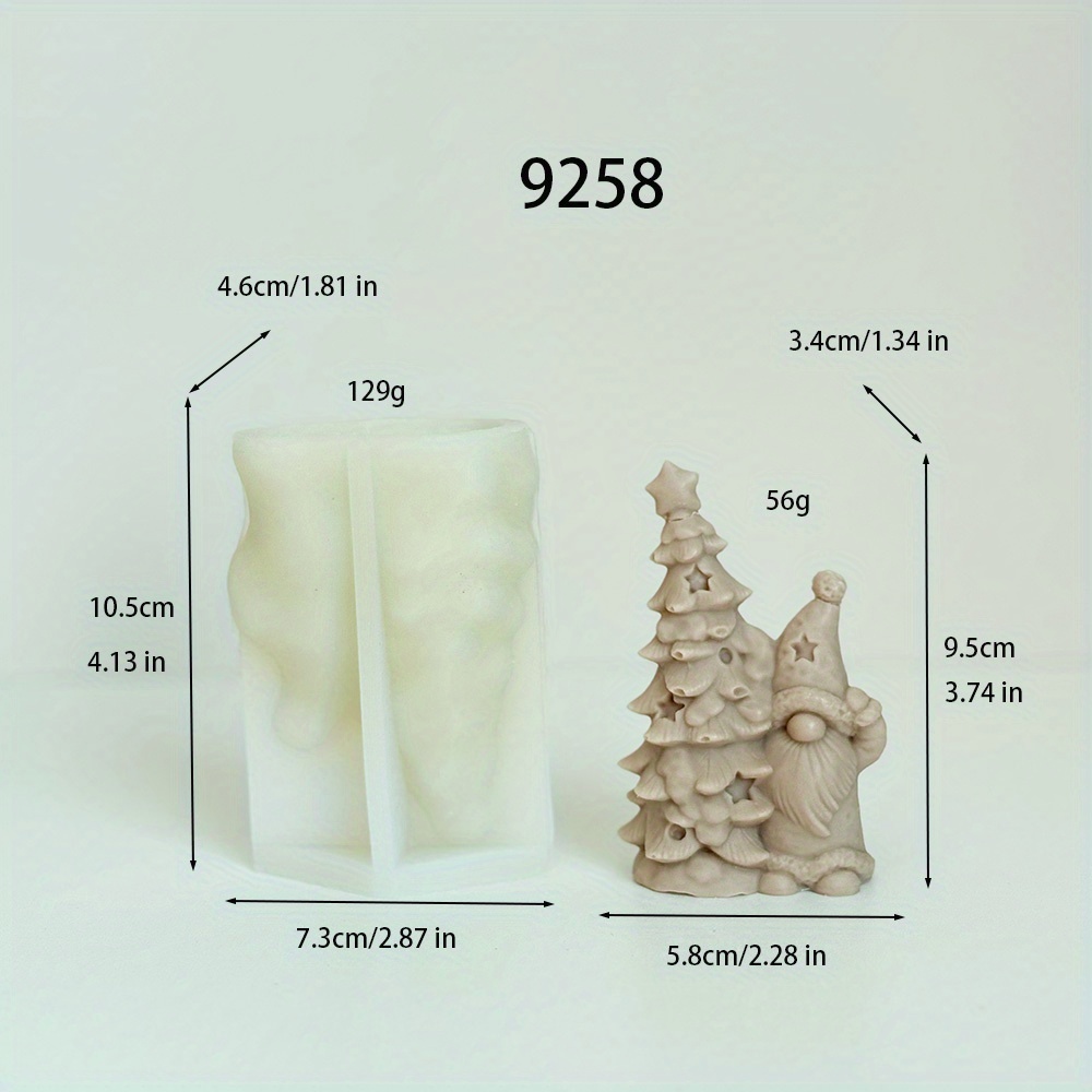 Image of Handmade Silicone Mold For Christmas Tree, Santa Claus, Scented Gypsum Candles